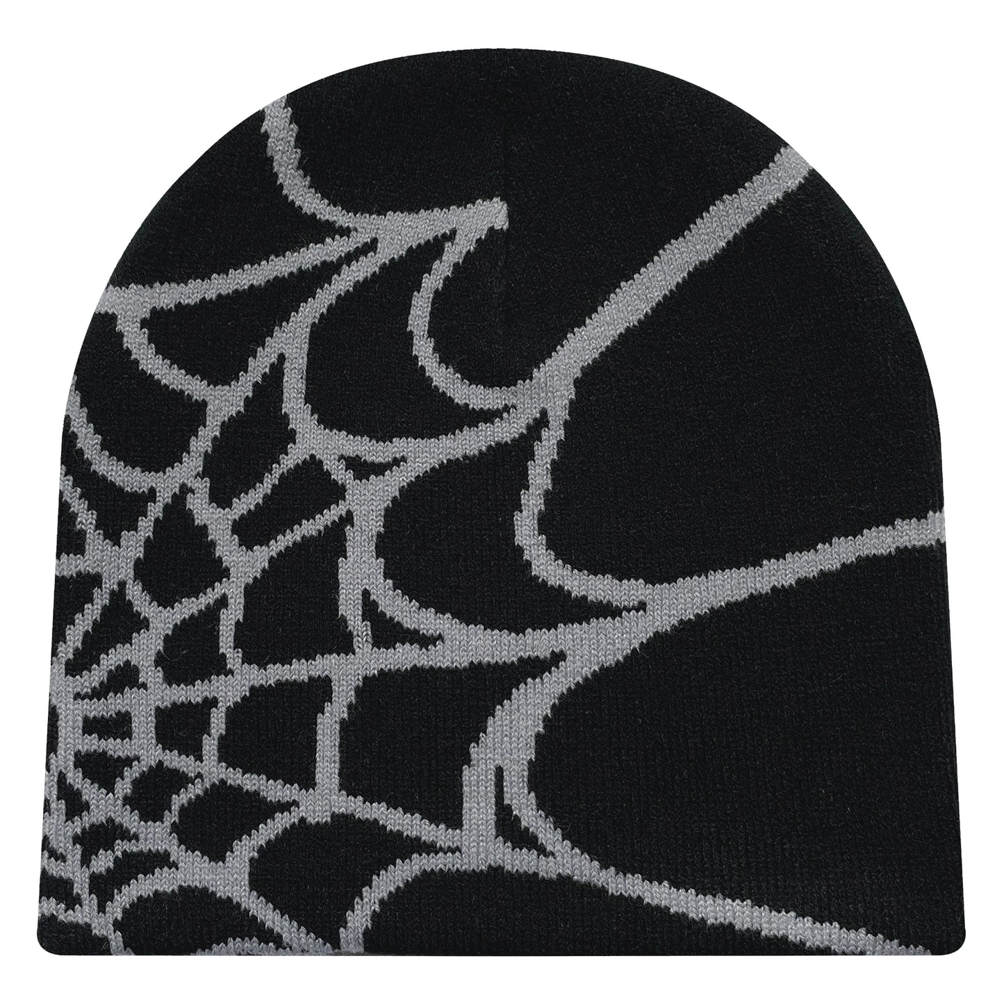 Spider-Web Patterned Knit Beanie, Soft and Stretchy Winter Hat for Unisex Casual Wear, Available in Multiple Color Options