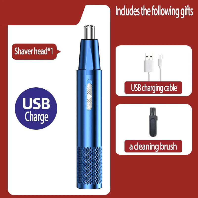 Electric Nose Hair Trimmer with Precision Rotary Blades, Ergonomic Design, and Easy Cleaning for Effective and Painless Grooming