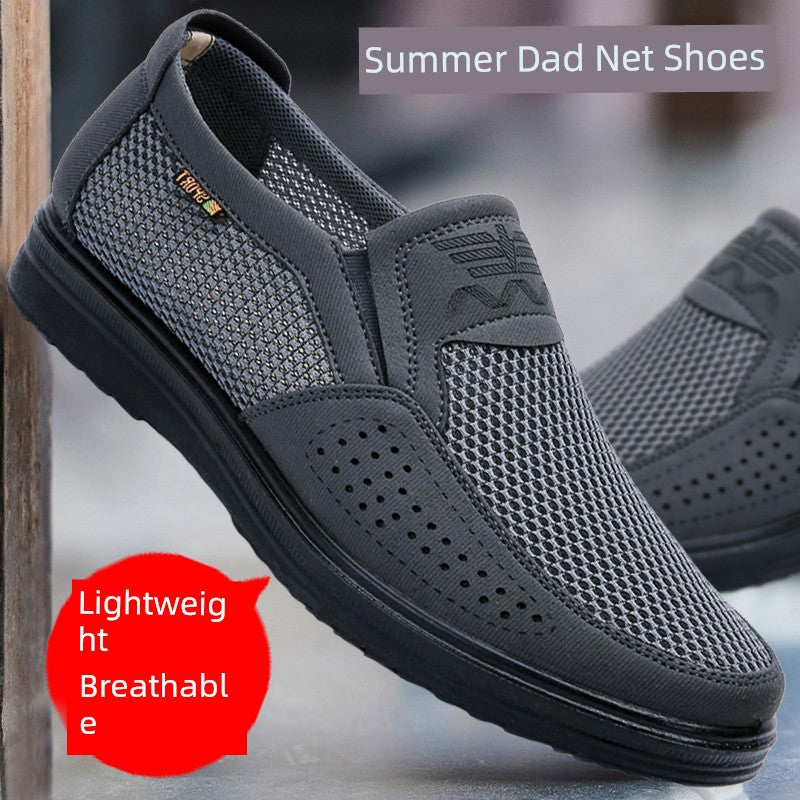 Men's Lightweight and Breathable Summer Mesh Slip-On Shoes with Perforated Design for Maximum Comfort