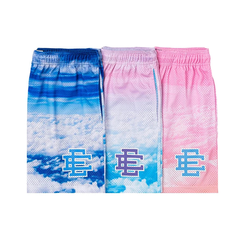 Men's Printed Sports Shorts with Elastic Waist and Drawstring Closure for Comfortable Daily Wear