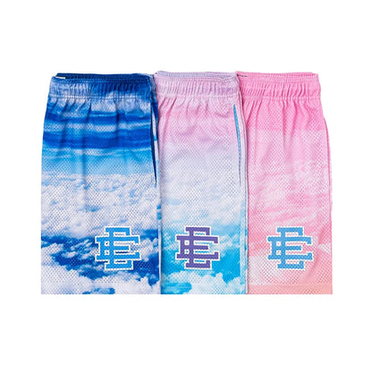 Men's Printed Sports Shorts with Elastic Waist and Drawstring Closure for Comfortable Daily Wear