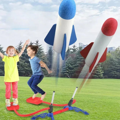 Outdoor Stomp Rocket Launcher Set for Kids, High-Flying Foam Rockets with Launch Pad, Promotes Physical Activity and STEM Learning, Safe and Fun Toy for Boys and Girls, Ideal for Backyard and Park Play