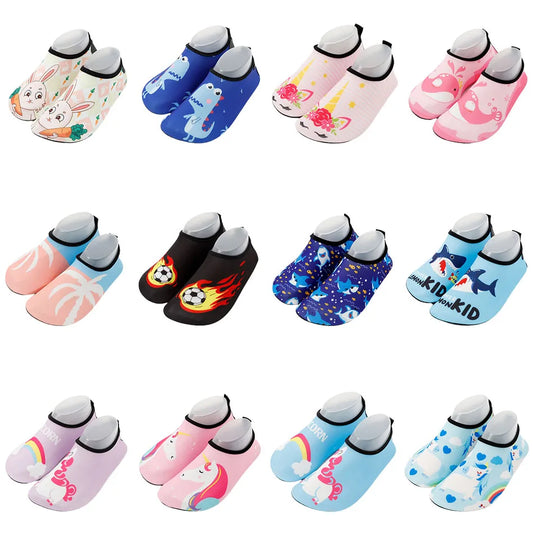 Adorable and Comfortable Kids' Water Shoes with Vibrant Cartoon Prints, Quick-Dry Fabric, and Non-Slip Soles for Beach, Pool, and Outdoor Fun