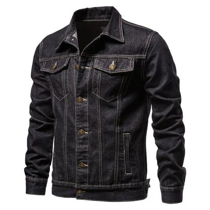 Men's Classic Denim Jacket with Button Closure and Chest Pockets, Perfect for Casual Wear and Layering