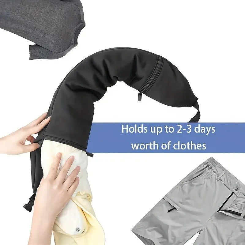 Travel Neck Pillow with Hidden Compartment for Secure Packing, Multipurpose Scarf with Zippered Storage for Essentials