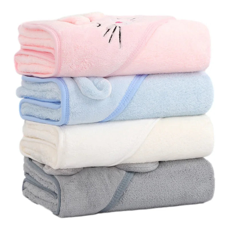 Hooded Baby Bath Towels with Adorable Animal Designs and Soft, Absorbent Material for Newborns and Toddlers