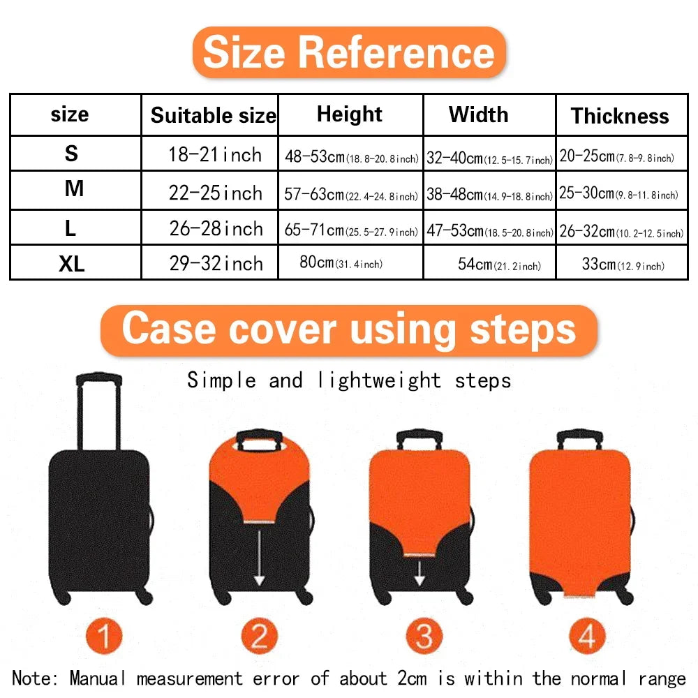 Durable Luggage Cover with Unique Patterns, Stretchable Suitcase Protector for Travel, Anti-Scratch and Waterproof