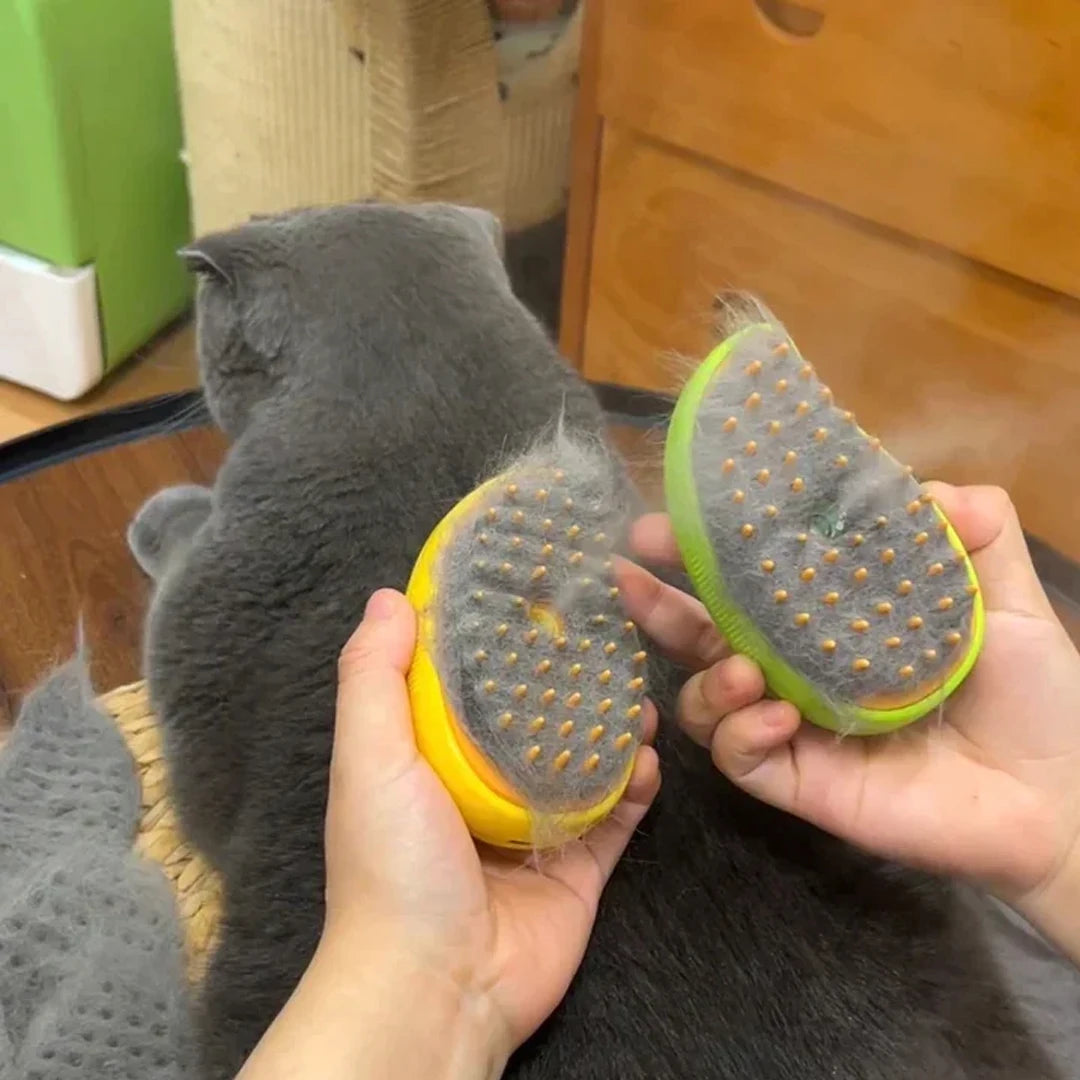 Pet Grooming Brush with Soft Silicone Bristles for Efficient Fur Removal and Gentle Massage for Cats and Dogs