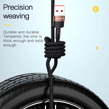 100W USB Type-C Fast Charging Cable with 7A Output, Durable Braided Design, and Enhanced Data Transfer Speed for Smartphones and Laptops