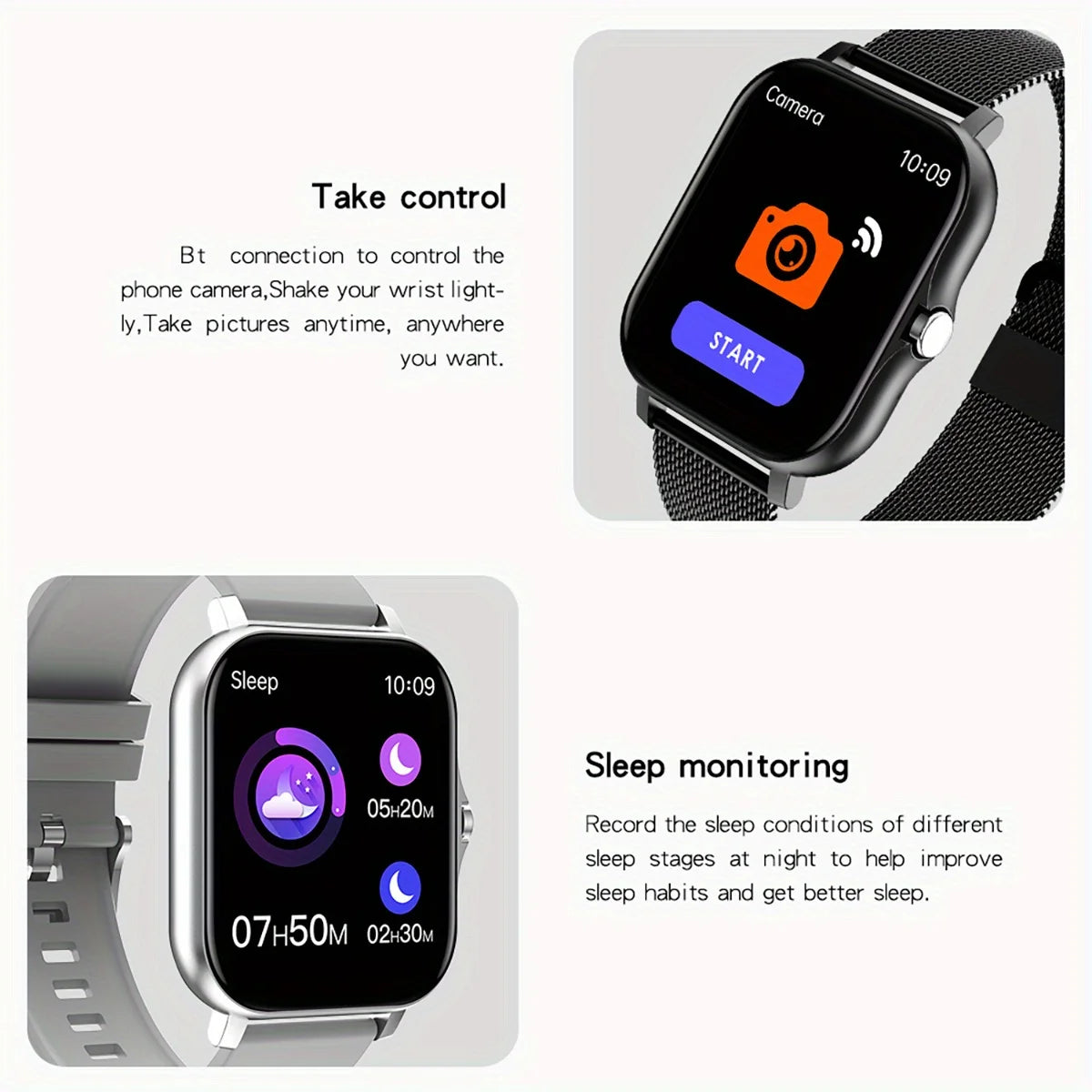 Smartwatch with Heart Rate Monitor, Full Touchscreen, and Bluetooth Call Function for Fitness Tracking and Notifications