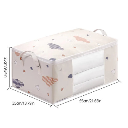 Large Capacity Foldable Storage Bags for Clothes and Bedding with Zipper Closure and Reinforced Handles