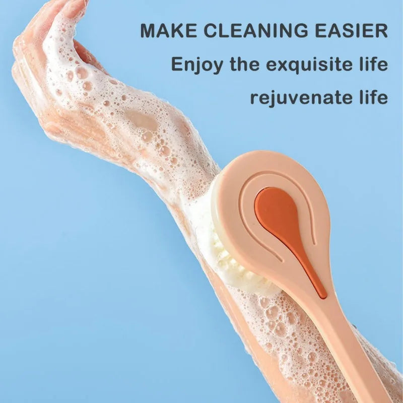 Long-Handled Bath Brush for Effective Body Cleansing and Exfoliation, Ideal for Hard-to-Reach Areas