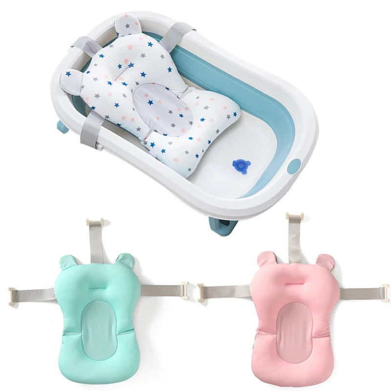 Cozy Infant Bath Support Cushion with Adjustable Straps for Safe and Comfortable Bathing Experience