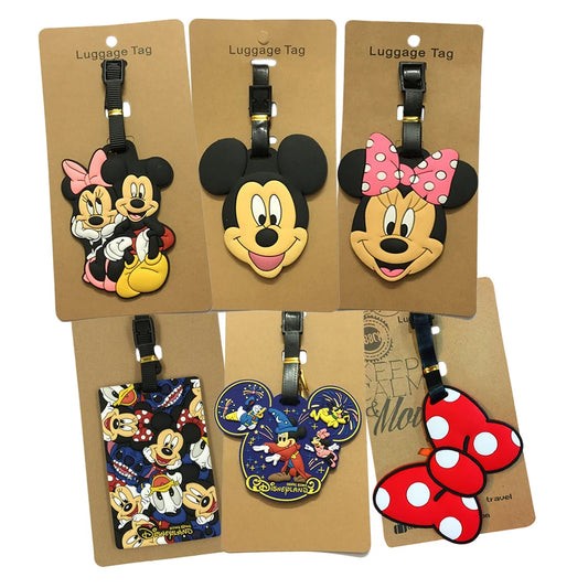 Cartoon Character Luggage Tags for Kids, Set of 6 Durable and Fun Travel Accessories, Easy Identification for Suitcases and Backpacks