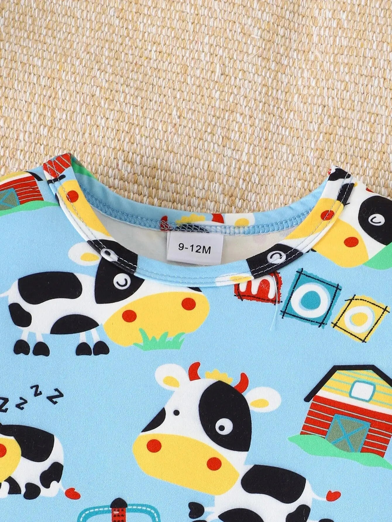 Adorable Baby Romper with Farm Animal and Tractor Print, Short Sleeves, and Snap Closures for Easy Dressing and Changing