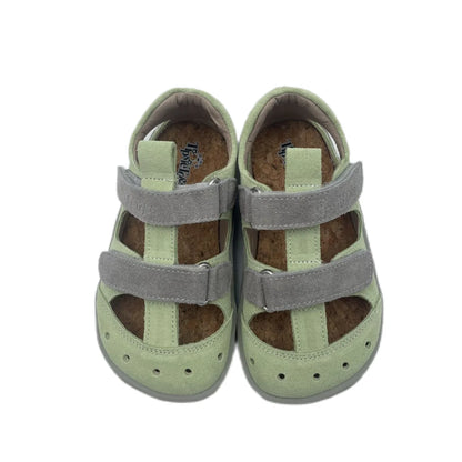 Stylish Kids' Suede Sandals with Triple Velcro Straps, Breathable Design, and Cushioned Cork Footbed for All-Day Comfort and Support