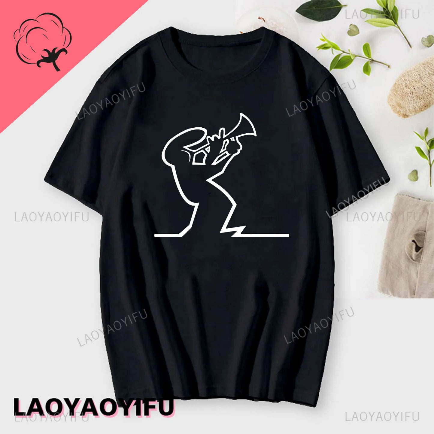 Men's Short Sleeve T-Shirt with Abstract Graphic Print and Minimalist Design for Casual and Streetwear Fashion