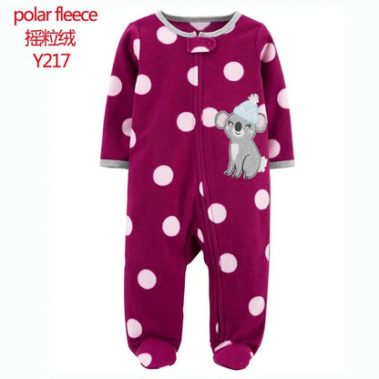 Adorable Animal-Themed Baby Footed Pajamas, Cozy Long-Sleeve Sleepers with Zipper Closure, Soft and Warm Infant Onesies, Various Cute Designs for Boys and Girls