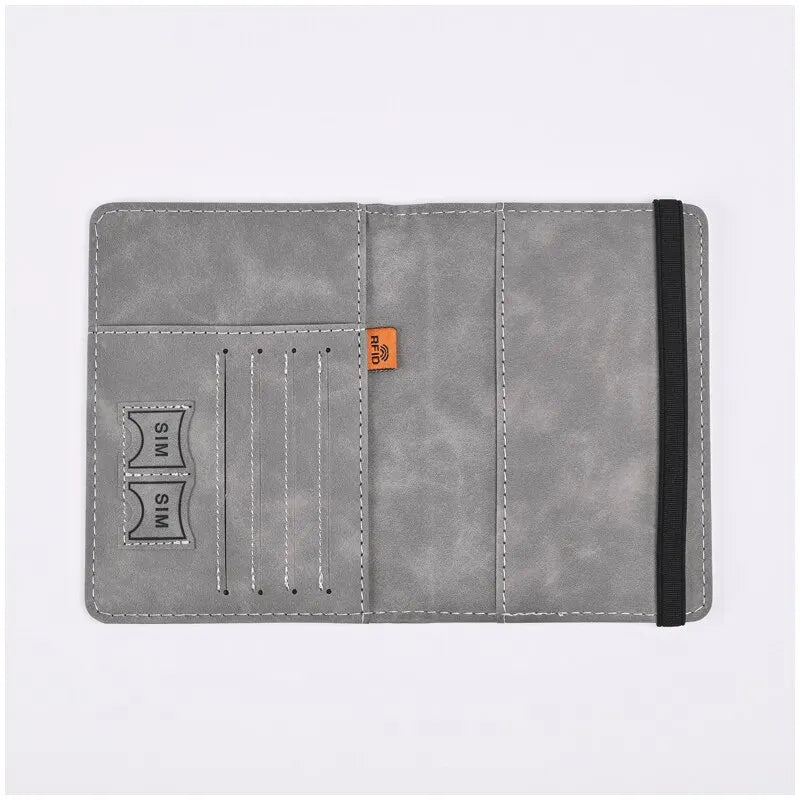 Premium Leather Passport Cover with Elastic Band, Charm Eternity Travel Wallet for Secure and Stylish Document Protection