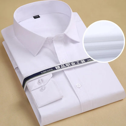 Men's Striped Dress Shirt with Long Sleeves, Button-Down Front, and Classic Collar for Formal and Business Wear