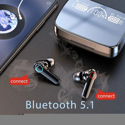 Wireless Bluetooth Earbuds with 3500mAh Charging Case, HiFi Sound Quality, and LED Display for Battery Level Monitoring