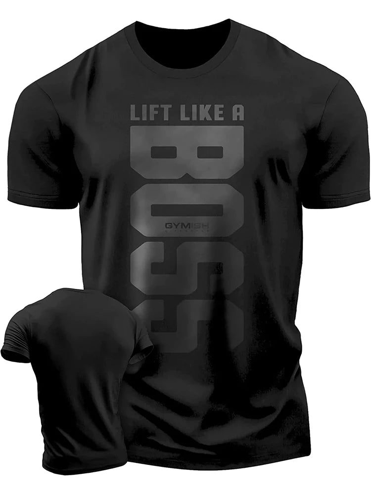 Men's Fitness T-Shirt with Adrenaline Power Workout Graphic and Short Sleeves for Gym and Athletic Wear