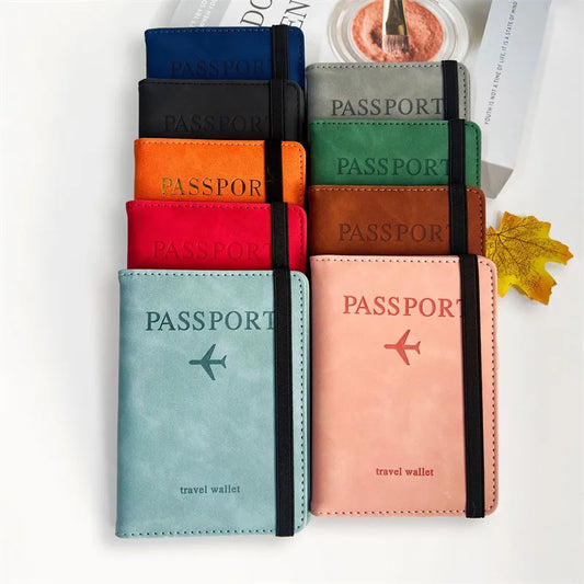 Stylish Passport Holder and Travel Wallet with Elastic Band, Secure Storage for Passports, Cards, and Tickets, Premium Leather Material, Ideal for Organized and Convenient Travel