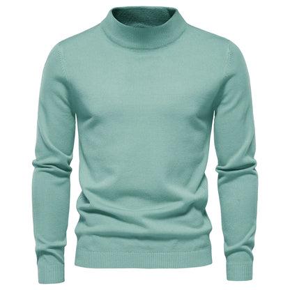 Men's Slim-Fit Turtleneck Sweater with Ribbed Detailing and Long Sleeves, Designed for Warmth and Style in a Comfortable Casual Fit