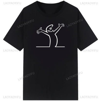 Men's Short Sleeve T-Shirt with Abstract Graphic Print and Minimalist Design for Casual and Streetwear Fashion