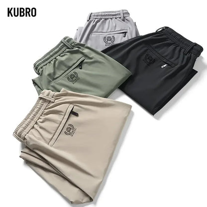 Breathable Water-Resistant Men's Jogger Pants with Elastic Waistband and Zipper Pockets