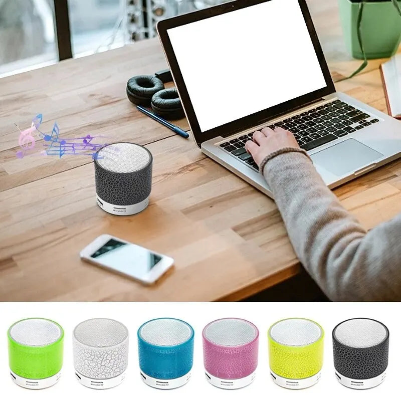 Bluetooth Speaker with Dancing LED Lights, Hands-Free Calling, and MicroSD Card Support for Portable Music Playback