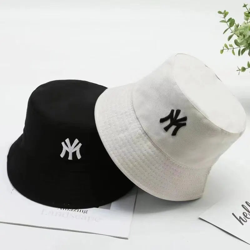 Classic Bucket Hat with Embroidered NY Logo for Trendy and Versatile Casual Wear