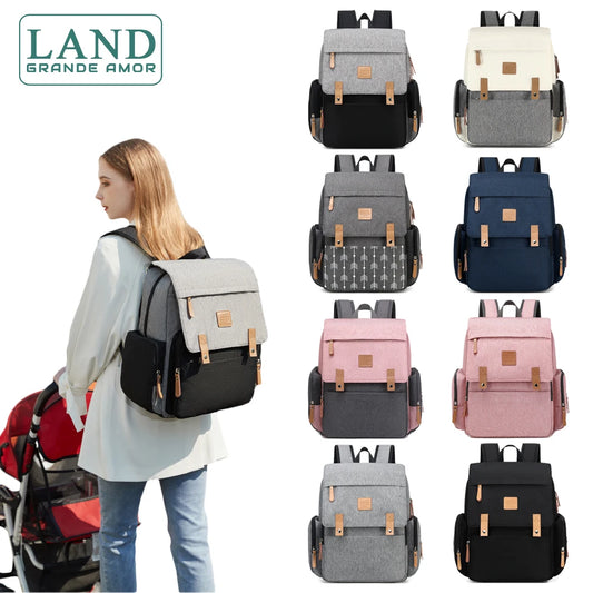 Spacious Multi-Functional Maternity Backpack with Multiple Pockets and Adjustable Straps, Ideal for On-the-Go Parents, featuring Durable Material and Stylish Design