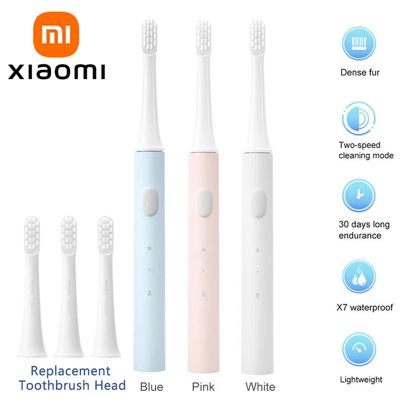 Xiaomi Electric Toothbrush with Two-Speed Cleaning Mode, Long Battery Life, Waterproof Design, and Replacement Heads for Effective Oral Hygiene