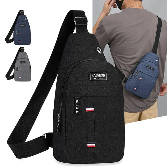 Men's Crossbody Sling Bag with Adjustable Strap, Multiple Zippered Compartments, and Lightweight Design for Daily Carry and Travel