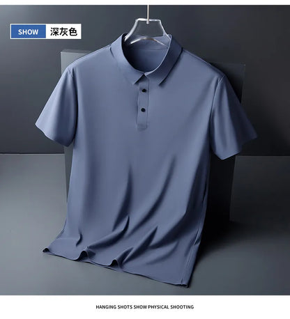 Men's Classic Polo Shirt with Button Placket and Breathable Fabric for Comfortable Casual Wear