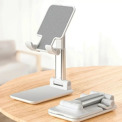 Adjustable Foldable Phone and Tablet Stand with Anti-Slip Base and Height/Angle Adjustment for Hands-Free Viewing and Comfortable Use