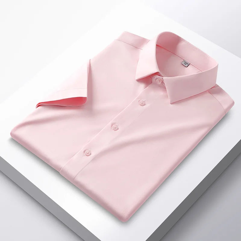 Men's Satin Finish Dress Shirt with Long Sleeves, Slim Fit Design, and Button-Down Front for a Sophisticated and Elegant Look