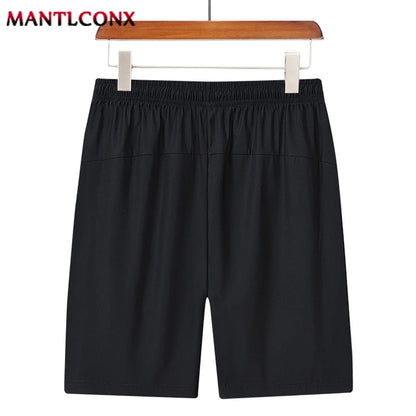 Men's Quick-Dry Athletic Shorts with Zipper Pockets and Reflective Accents, Featuring an Elastic Waistband and Drawstring Closure for Enhanced Comfort and Mobility