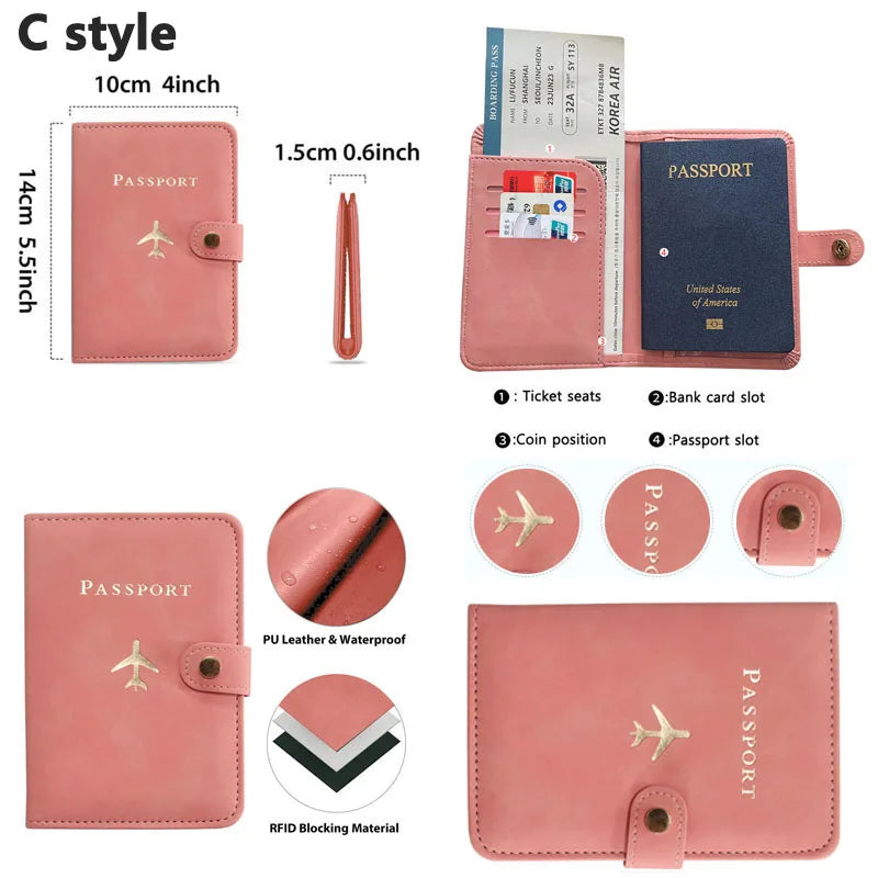 Multi-Functional Travel Passport Holder and Wallet with Card Slots, SIM Card Storage, and Secure Closure, Ideal for Organizing Travel Essentials