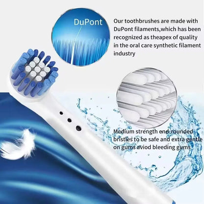 Pack of 16 Replacement Electric Toothbrush Heads with Soft Bristles and Precision Cleaning for Oral Hygiene