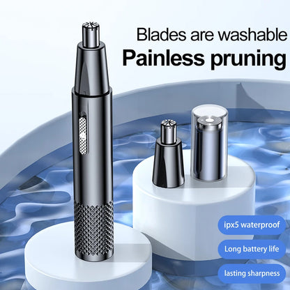 Electric Nose Hair Trimmer with Precision Rotary Blades, Ergonomic Design, and Easy Cleaning for Effective and Painless Grooming