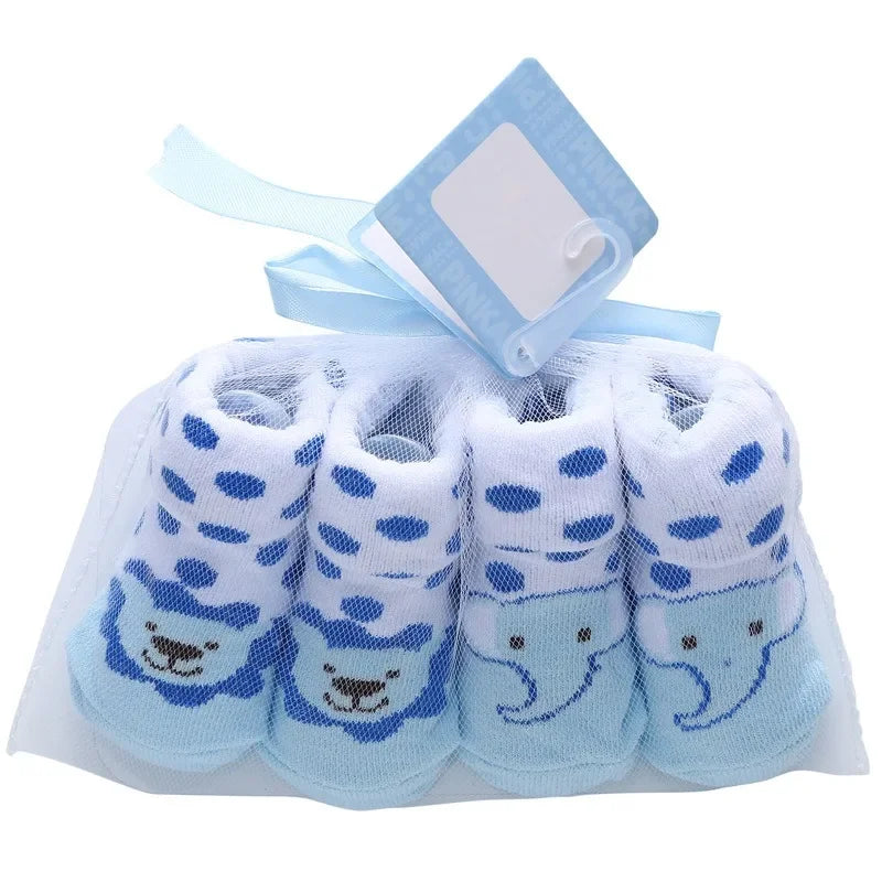 Adorable Baby Socks Gift Set - Soft and Cozy Newborn Socks with Cute Animal and Pattern Designs - Ideal for Baby Showers and New Parents