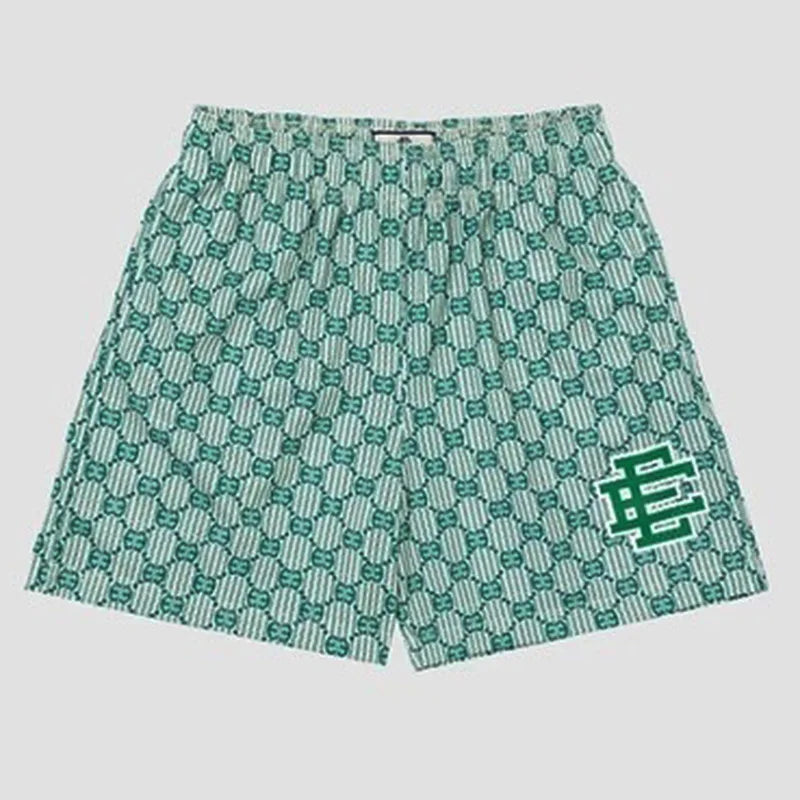 Men's Printed Sports Shorts with Elastic Waist and Drawstring Closure for Comfortable Daily Wear