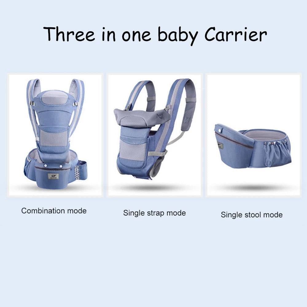 Ergonomic Baby Carrier with Adjustable Straps, Breathable Mesh, and Hip Seat for Maximum Comfort and Support