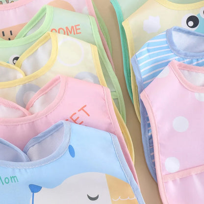 Waterproof Baby Bibs with Adjustable Closure and Playful Animal Designs for Mealtime Protection