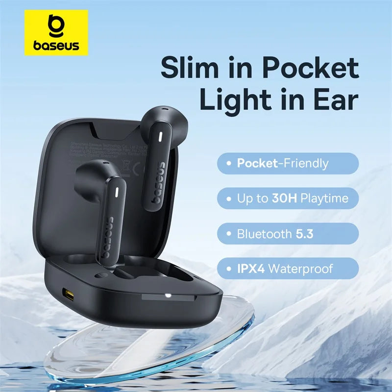 Wireless Bluetooth Earbuds with IPX4 Waterproof Rating and Bluetooth 5.3 Connectivity