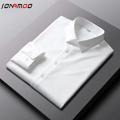 Premium Long Sleeve Dress Shirt for Men with Turn-Down Collar and Button Cuffs - Ideal for Formal and Business Wear