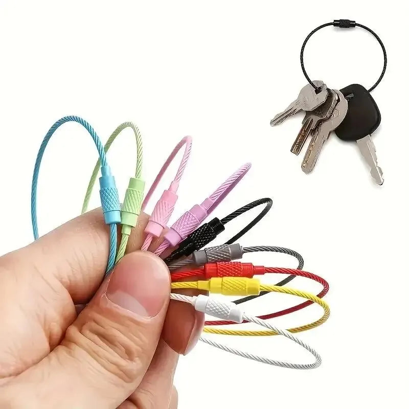 Multifunctional Wire Keychain Cable Rings, Secure and Flexible Key Holders, Ideal for Travel, Outdoor Activities, and Everyday Use