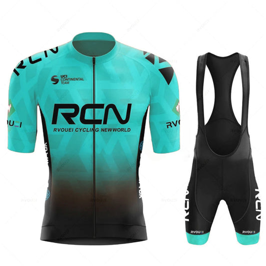 Men's Professional Cycling Jersey and Bib Shorts Set with Breathable and Quick-Dry Fabric for Road and Mountain Biking